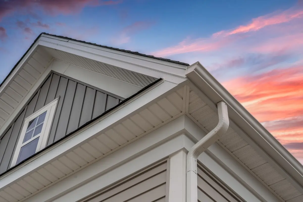 White vinyl gutter