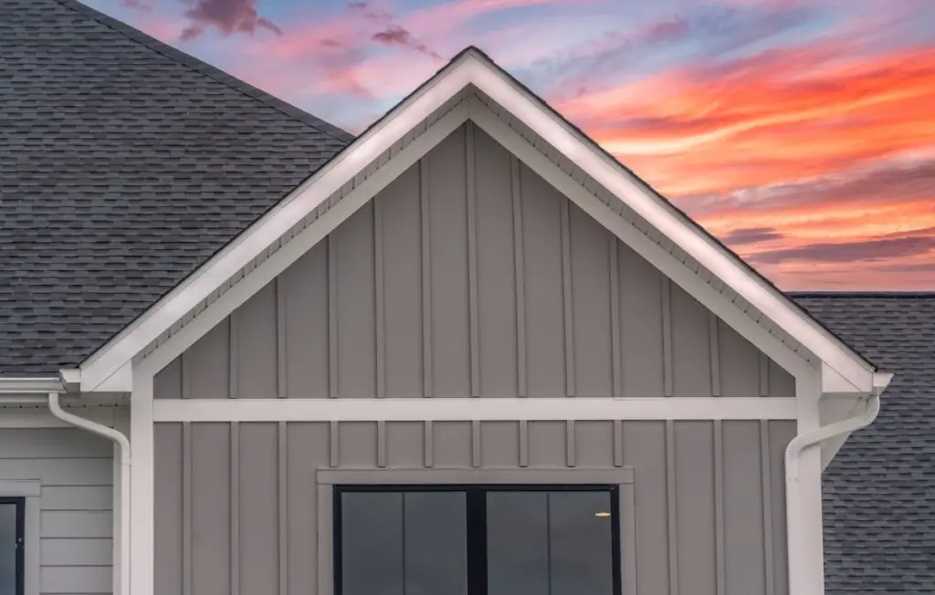 board and batten siding dark grey and white siding