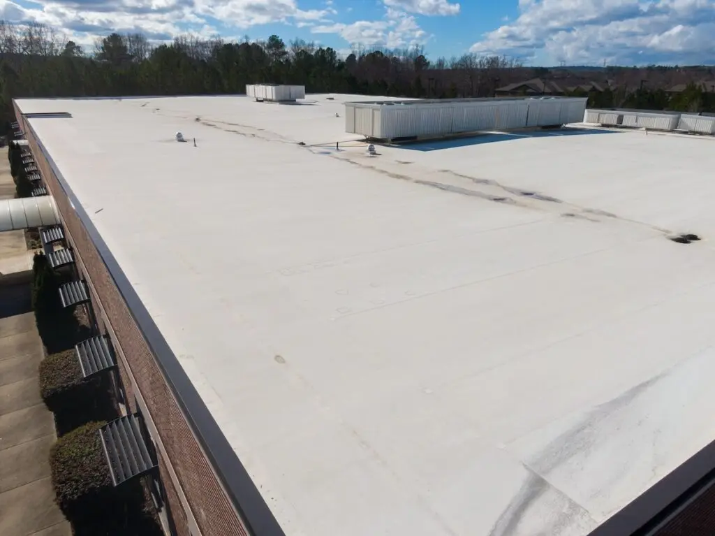 white pvc roofing large commerical building