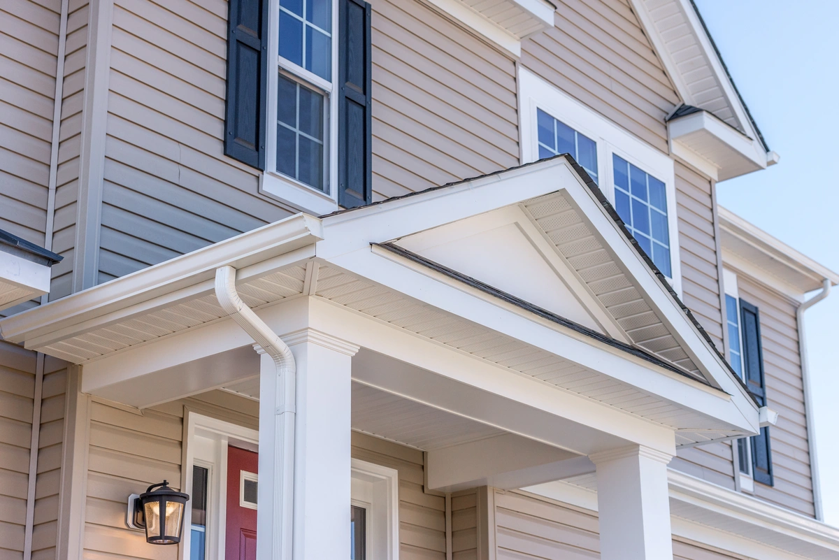 A house with a portico