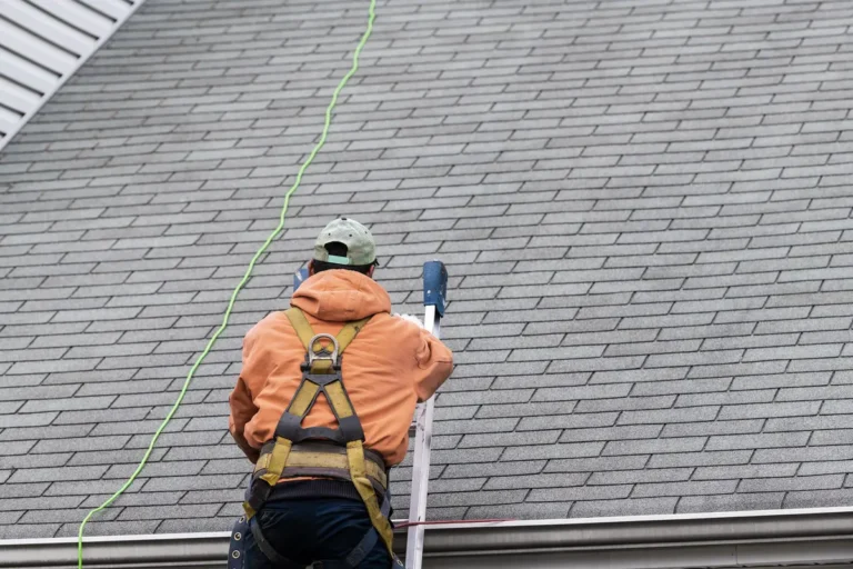 roof inspector on roof