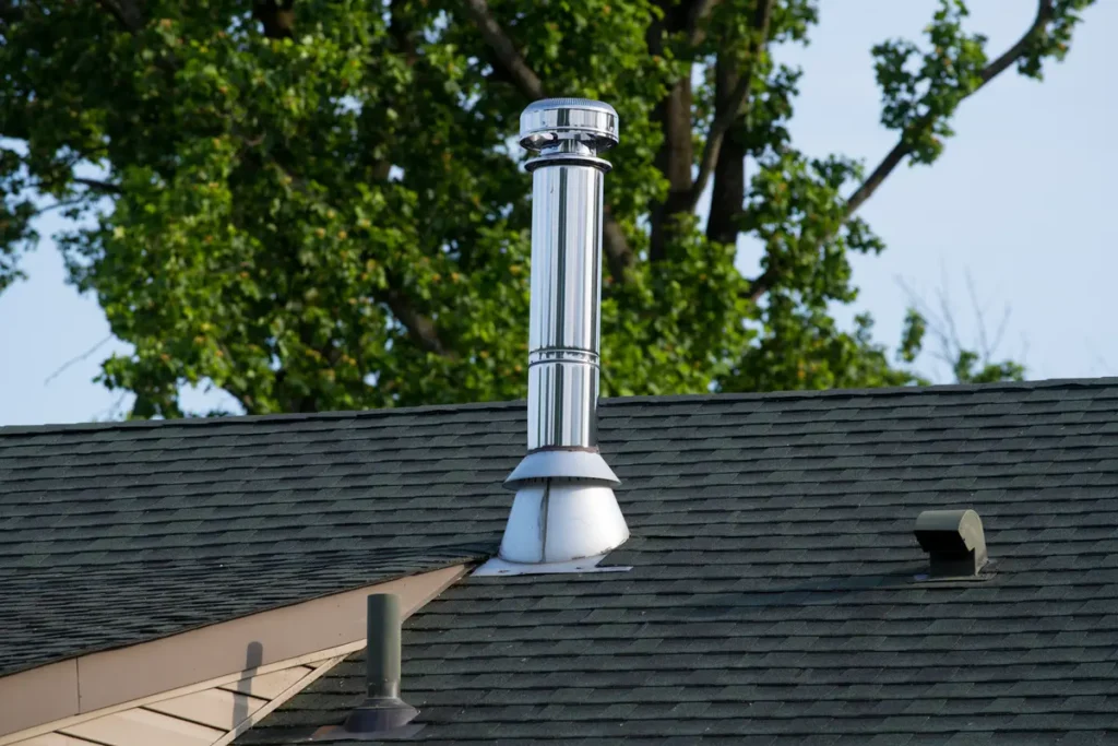 tall shiny roof vent