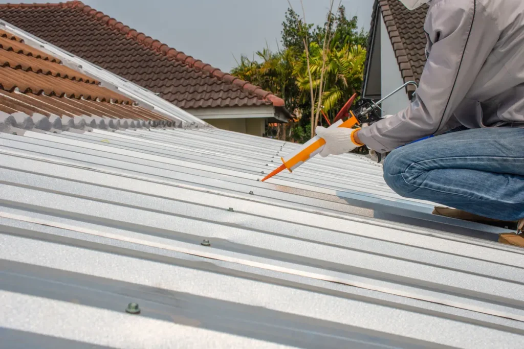 repairing a metal roof leak - roof leak repair