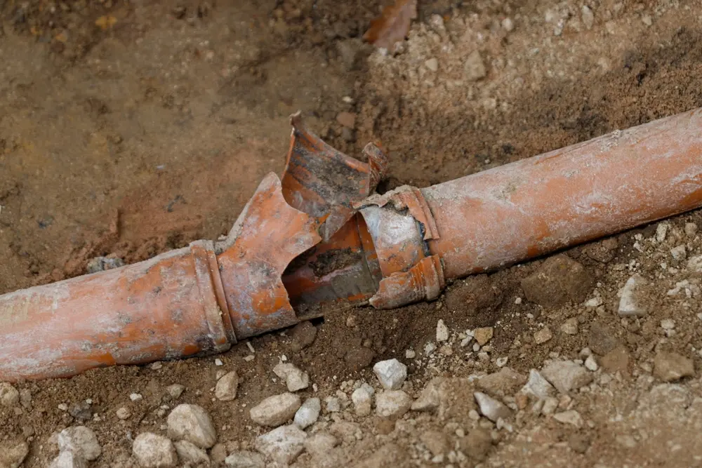 damaged pipe lines