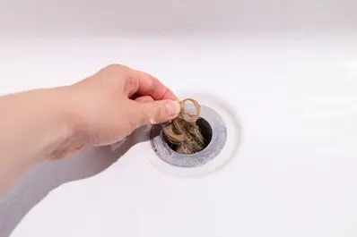 clogged drain (clogged with fur balls)