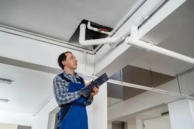 commercial plumber conducting an inspection