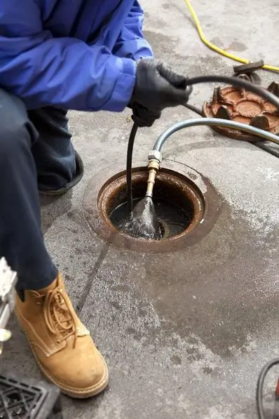 checking pipe using a camera after hydro jetting