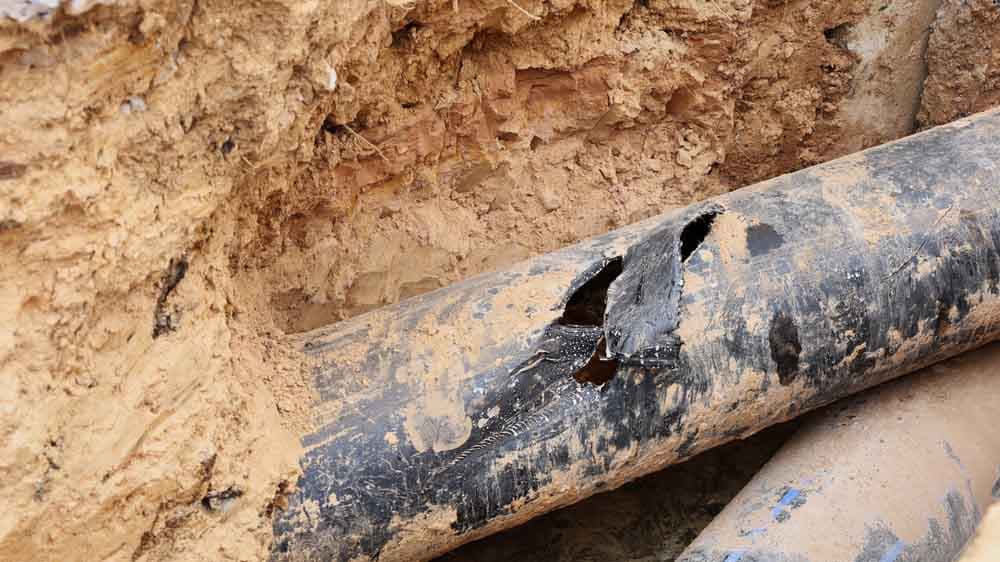 damaged sewer line