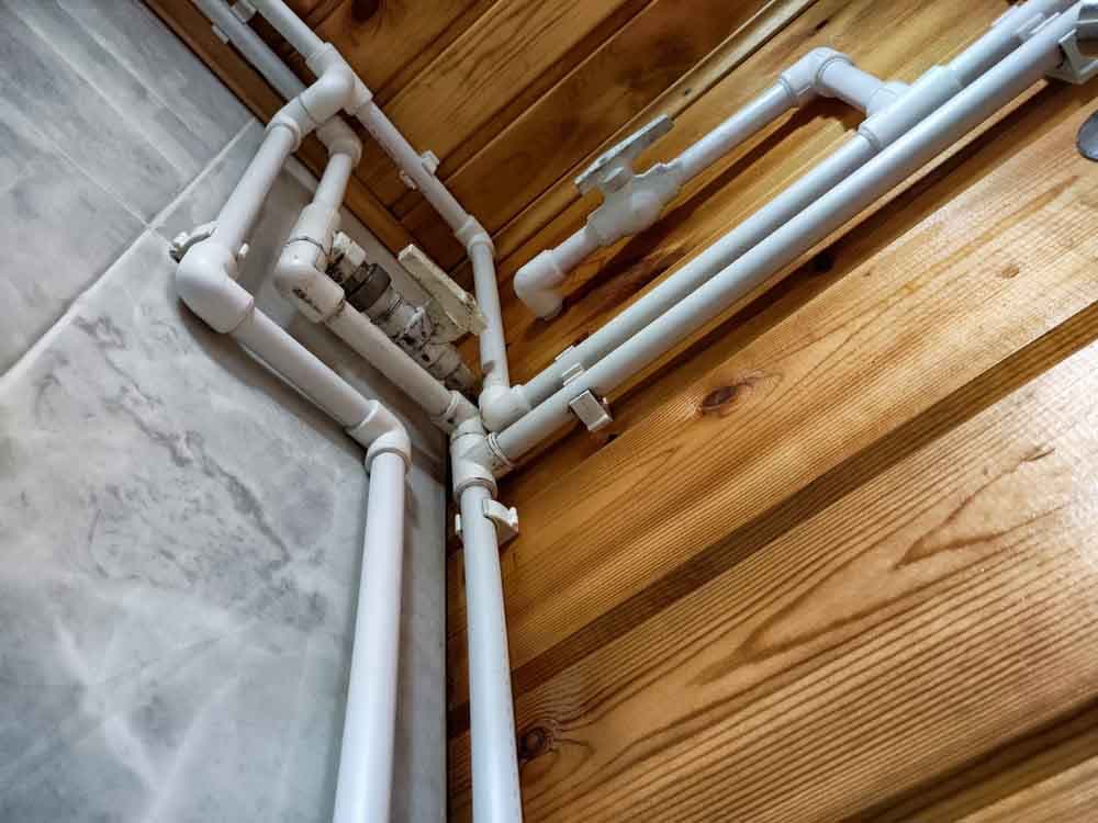 network of pipes in a home
