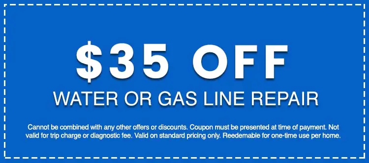 Discounts on Water or Gas Line Repair