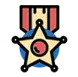 Veteran-owned plumbing services badge featuring a star and medal, representing Allore's Plumbing Services LLC commitment to excellence and customer satisfaction.