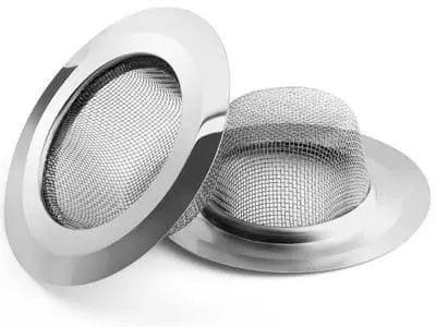 Mesh drain screen for kitchen sinks, designed to catch food scraps and prevent clogs, essential for plumbing maintenance and avoiding plumbing disasters.