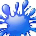 Vibrant blue paint splash on white, symbolizing creativity for Allore's Plumbing Services.