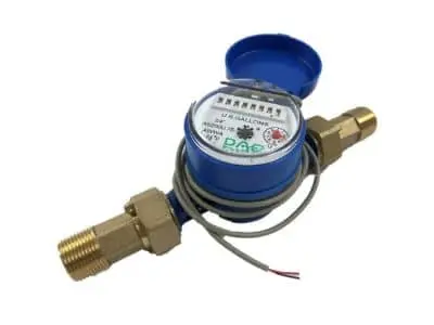 Water meter with brass fittings, essential for monitoring household water usage and promoting efficient plumbing maintenance.
