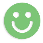 Green smiley face icon representing customer satisfaction and positive feedback for Superior Plumbing, Heating & Air-Conditioning services.