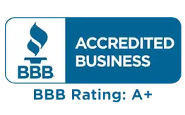 BBB Accredited Business logo with A+ rating, representing Superior Plumbing, Heating & Air-Conditioning, Inc.'s commitment to quality service and customer satisfaction.