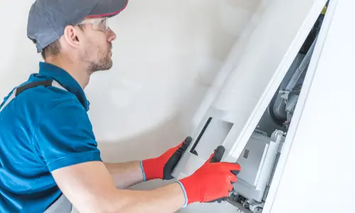 Technician Replacing HVAC Unit