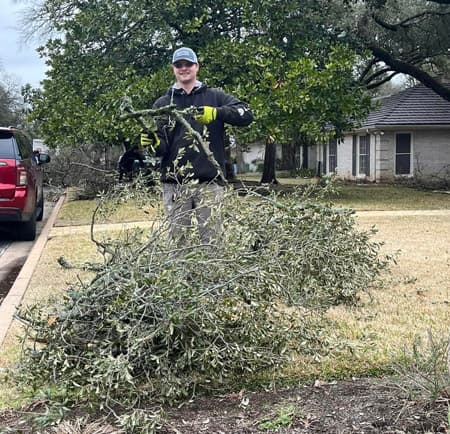 Cleaning up broken tree limbs