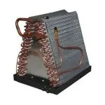 Heat exchanger with coiled copper tubing and textured metal surface for HVAC by A-Plus Air Conditioning.