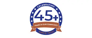 Celebrating 45+ Years Badge