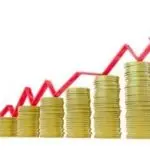 Gold coins and a rising graph line, showing financial growth for HVAC services by Atlantic Heating & Air Conditioning.