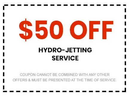 $50 off hydro-jetting service coupon from Super Plumbers, not combinable with other offers, must be presented at time of service.