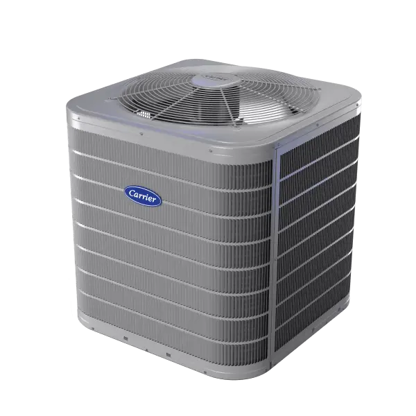 Performance&trade; 17 2-stage air conditioner by Carrier, showcasing energy-efficient design and advanced cooling technology for commercial HVAC solutions.
