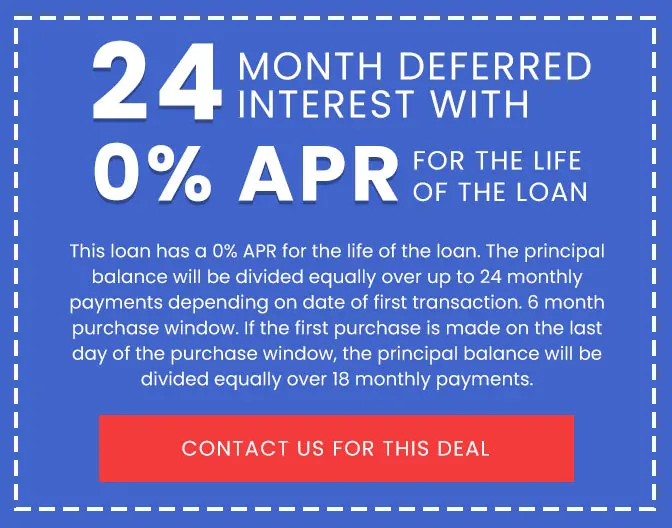 Promotional graphic for North Point Air Conditioning & Heating featuring a 24-month deferred interest offer with 0% APR for HVAC services, encouraging customers to contact for details.