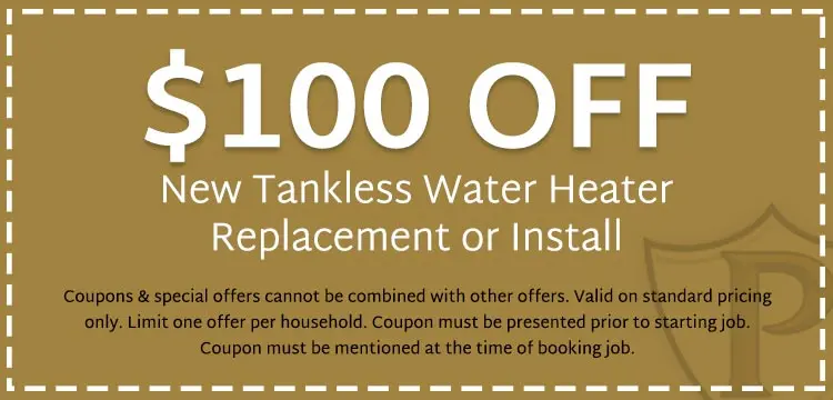 discount on any tankless water heater replacement or installation in Villa Rica, GA
