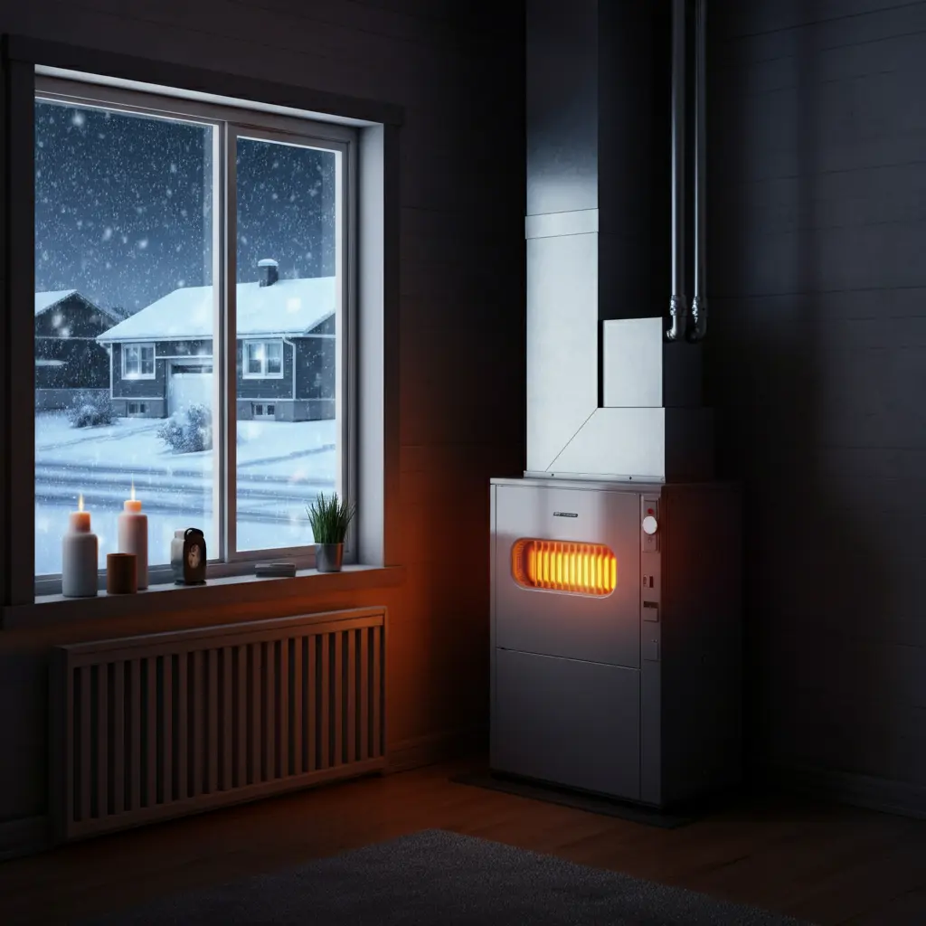 New furnace installation heating up a home during the winter