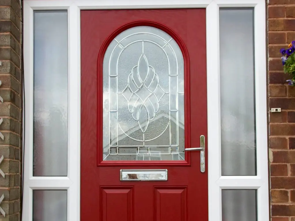 fiber glass door red wooden door