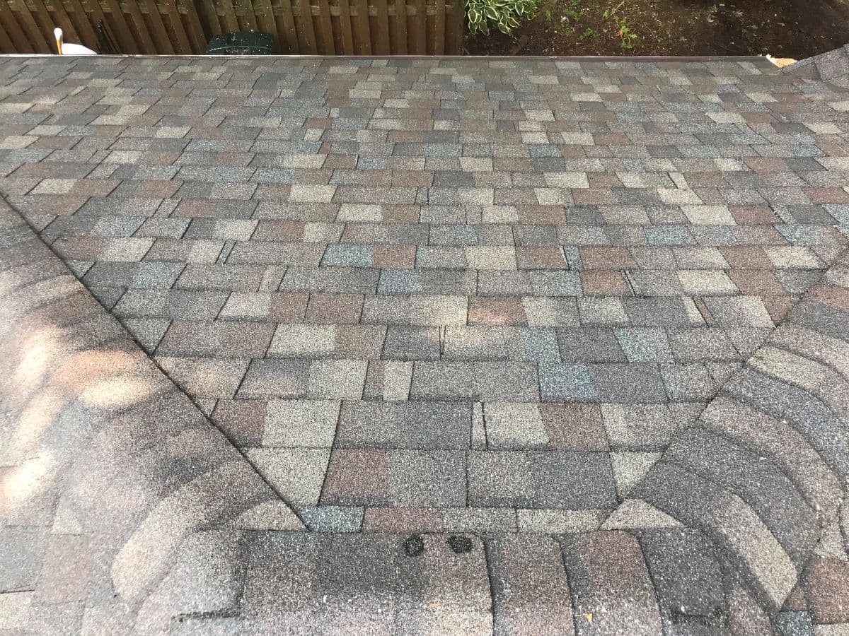 close-up of grey shingles
