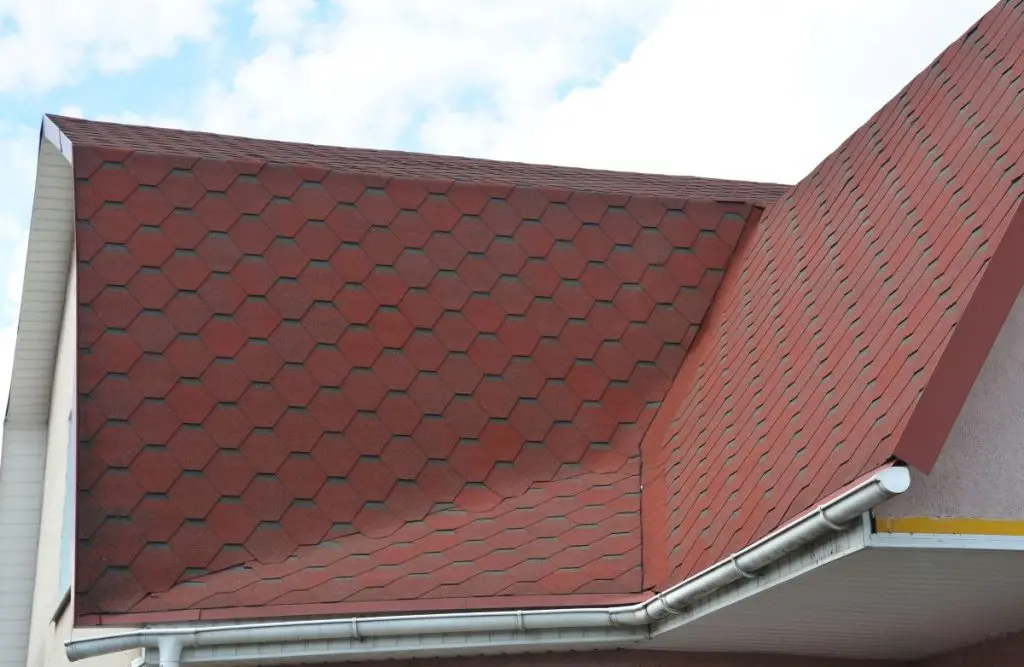 roof flashing repair red shingles roof white gutters