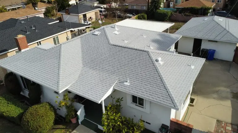 aerial roof of grey shingles roof