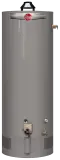 Rheem water heater, gray cylindrical design, showcasing plumbing and heating capabilities, relevant to The Darville Company's focus on efficient HVAC solutions.