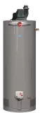 Rheem professional classic series power vent water heater, showcasing energy-efficient design and modern features for plumbing and heating solutions.