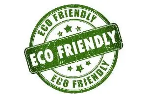 Eco-friendly stamp emphasizing sustainable practices in HVAC services for improved indoor air quality and allergy relief.