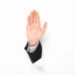 Hand raised in a stopping gesture, representing HVAC maintenance advice from Chad's AC Direct.