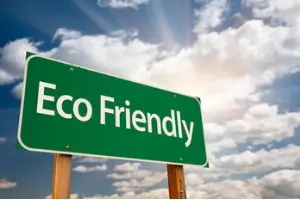 Eco-friendly sign emphasizing sustainable practices for improving indoor air quality and HVAC systems.