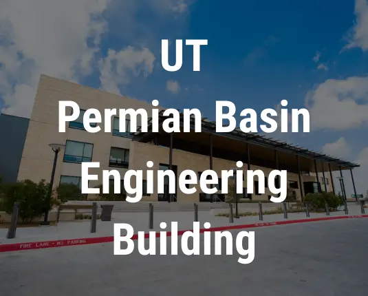 UT Permian Basin Engineering Building showcasing modern architecture, designed for educational excellence, emphasizing optimal learning environments.