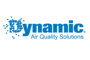 Dynamic Air Quality Solutions logo, featuring the word "Dynamic" in blue with stylized elements, representing air purification services offered by The Bosworth Company.