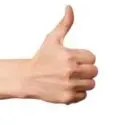Hand showing a thumbs-up gesture, symbolizing approval for The Meridian Company's home services in Lansing, Michigan.