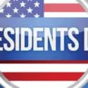 Presidents' Day graphic featuring text on a circular background with American flag colors, emphasizing HVAC maintenance and air quality for the holiday.