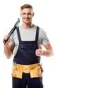 Male worker in professional outfit with wrench and tool belt for home services by The Meridian Company in Lansing, MI.
