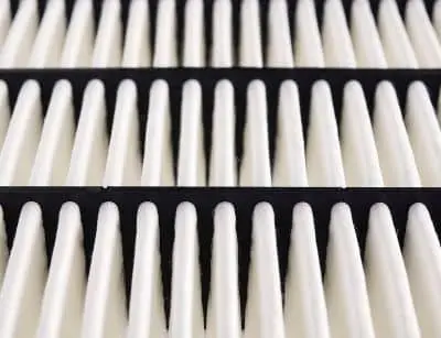 Air filter for HVAC systems, showcasing pleated design for optimal air quality and efficiency in home maintenance.