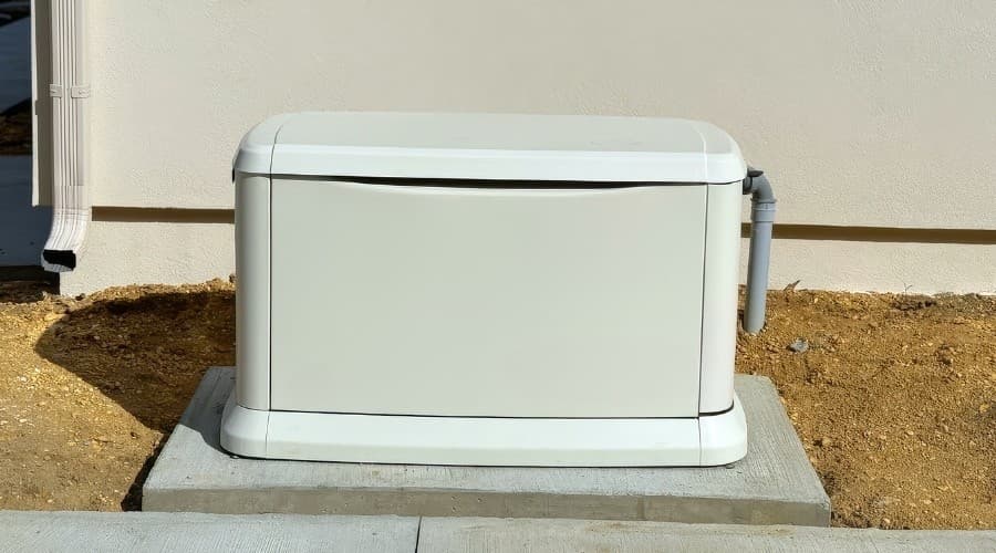 Standby generator installation for household power backup and safety.