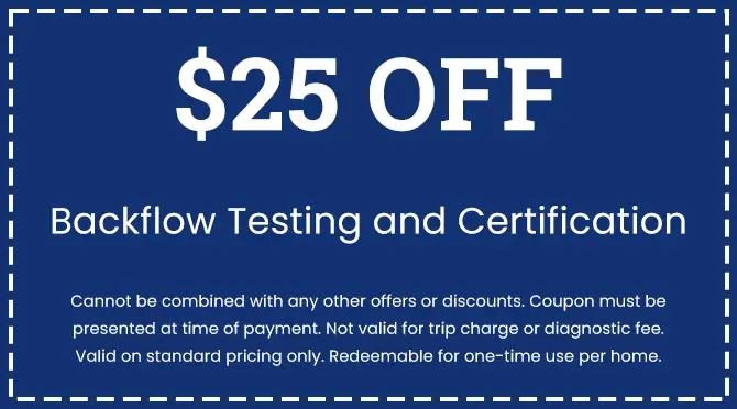 Discounts on Backflow Testing and Certification