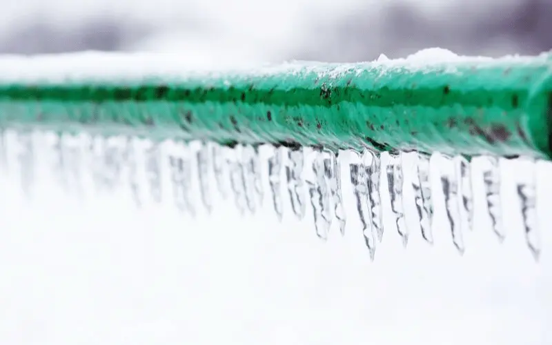 frozen pipe out in the cold