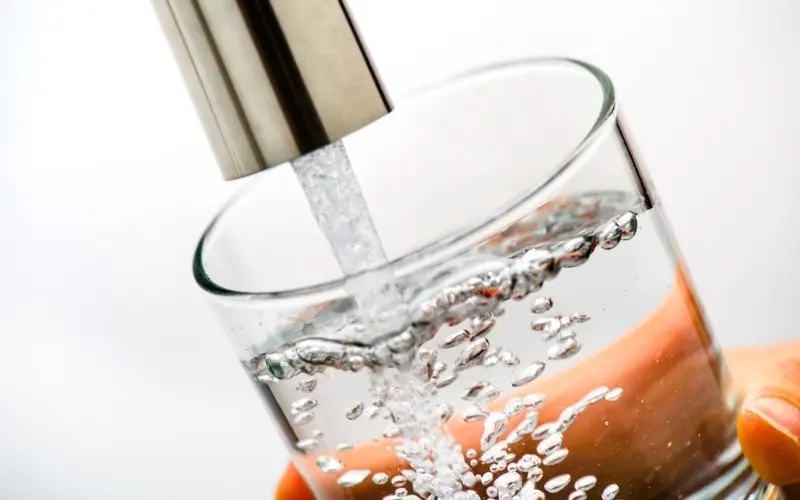 Filling a glass with refreshing reverse osmosis water