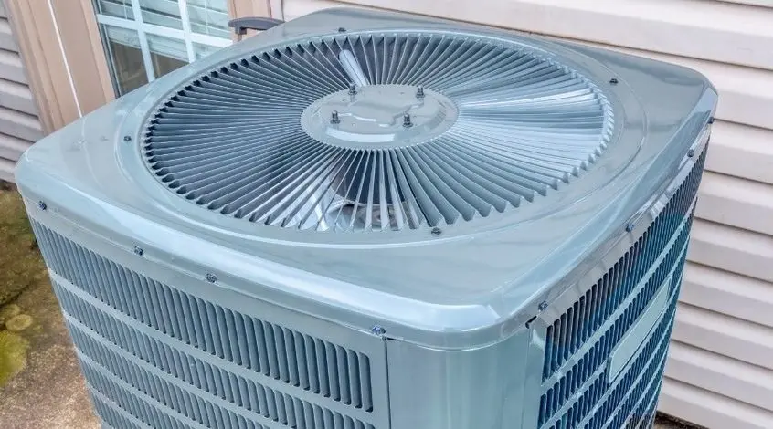 Modern air conditioner unit for home replacement and upgrade.